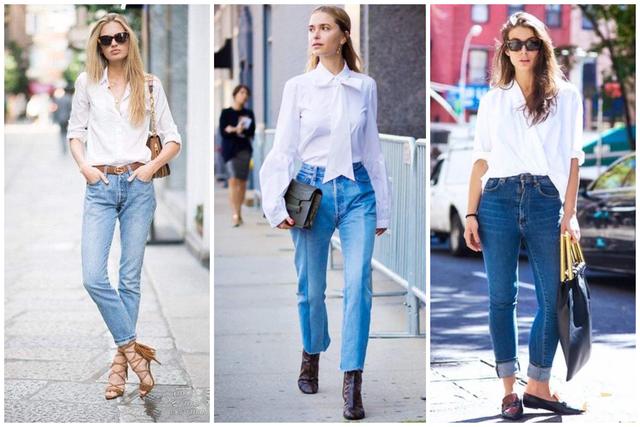 牛仔蓝裤子配什么颜色上衣,这五种搭配方法时尚又减龄