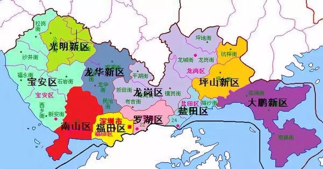 深圳12个区地图图片大全,深圳地图高清版大图